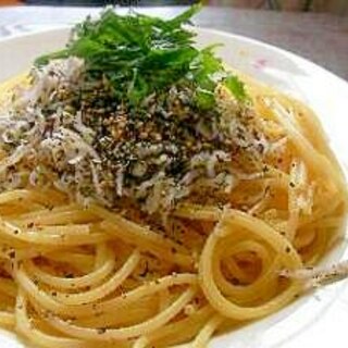 手作りちりめんチーズふりかけパスタ